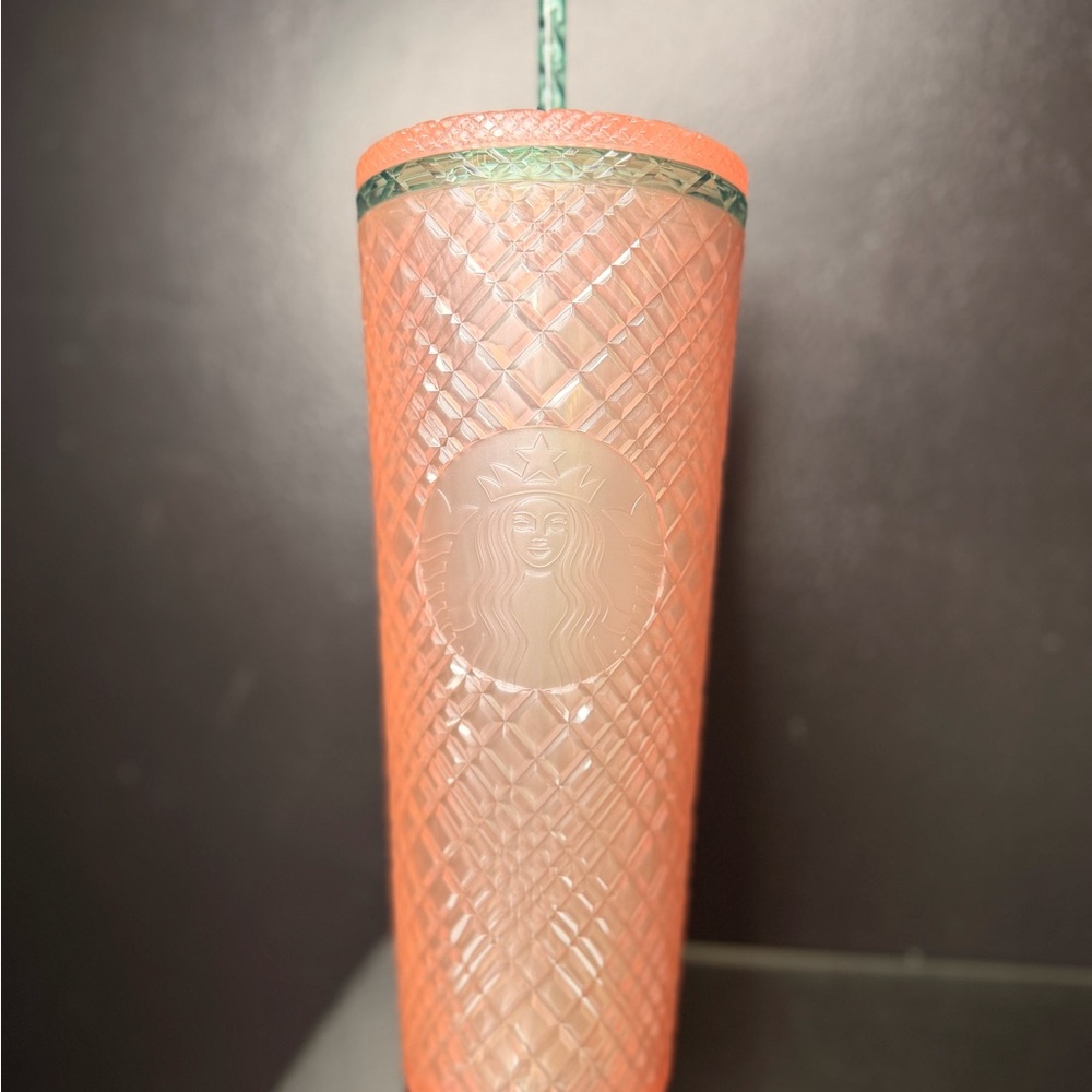 Starbucks Coral Textured Tumbler with Mint Trim